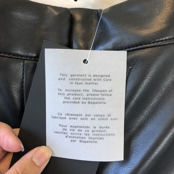 Bagatelle Wide Leg High Waisted Cropped Faux Leather Trouser Black XL NWT’s - Picture 9 of 13